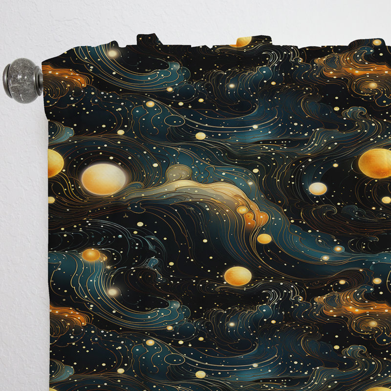 Celestial Constellations Planète - Rideau obscurcissant géométrique abstrait - 1 panneau, L 52 po x L 108 po