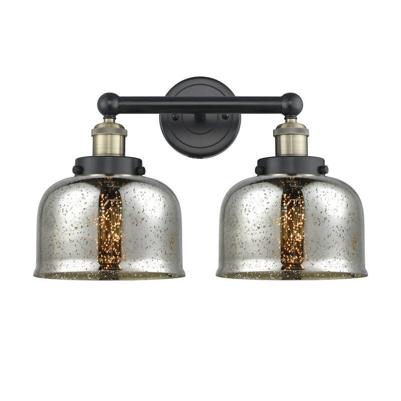 Arlester 2 - Light Dimmable Vanity Light, Black Antique Brass, Silver Plated Mercury