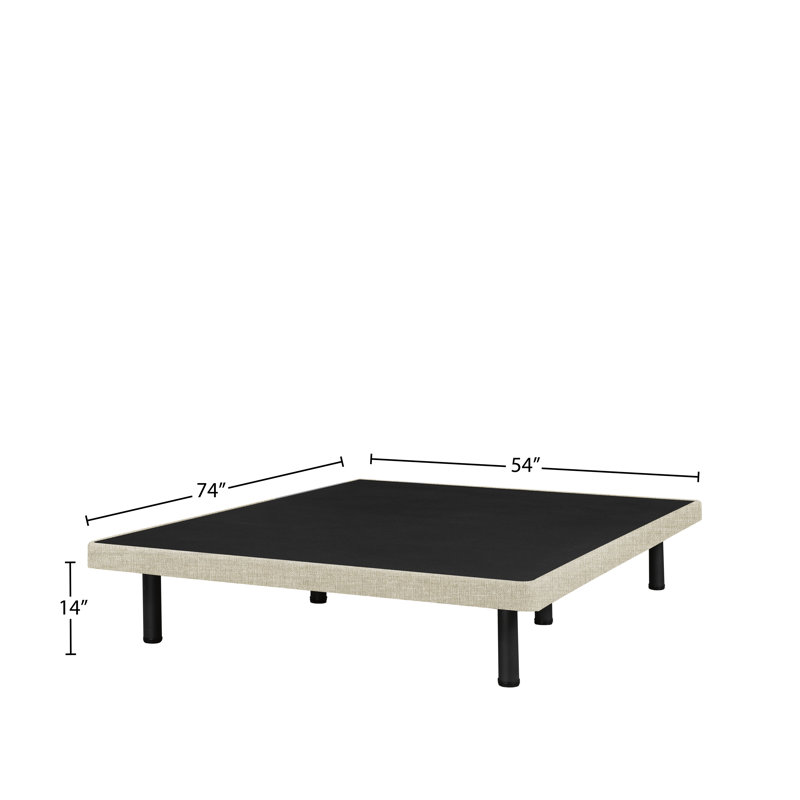 Lit plateforme tapissier à profil bas, Double, Beige
