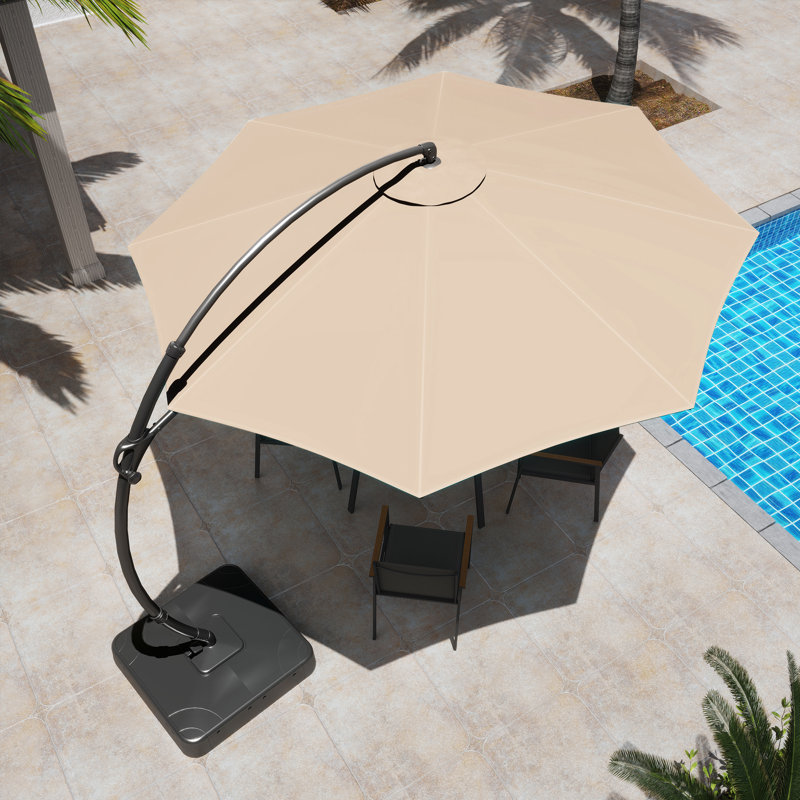 Porte-à-faux Ebonique, H 106,3 po x l 132 po x P 132 po, Plastic Base, Champagne