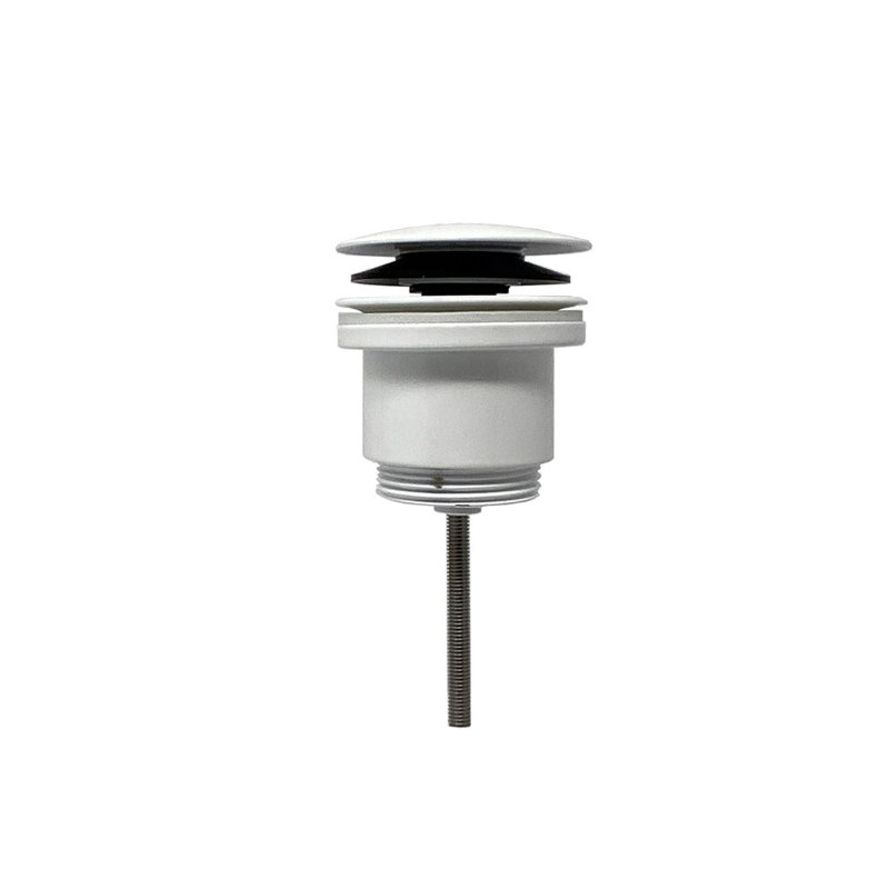 Drain escamotable de lavabo de salle de bain avec trop-plein, Blanc mat