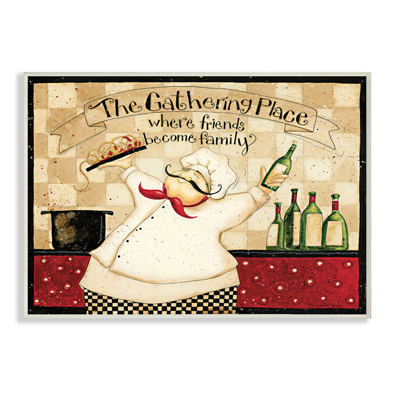«The Gathering Place», chef de cuisine rétro par Dan DiPaolo - impression, Plaque murale, H 10 po x l 15 po x 1,5 po