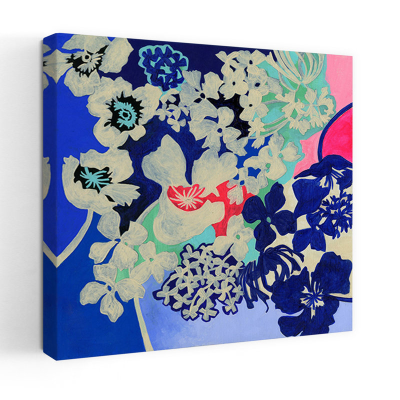 Art contemporain, art floral abstrait contemporain, H 18 po x l 18 po