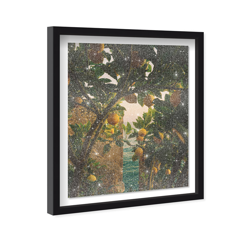 Under The Lemons Print by Oliver Gal, 17.5"H x 21.5"W, Black Shadowbox