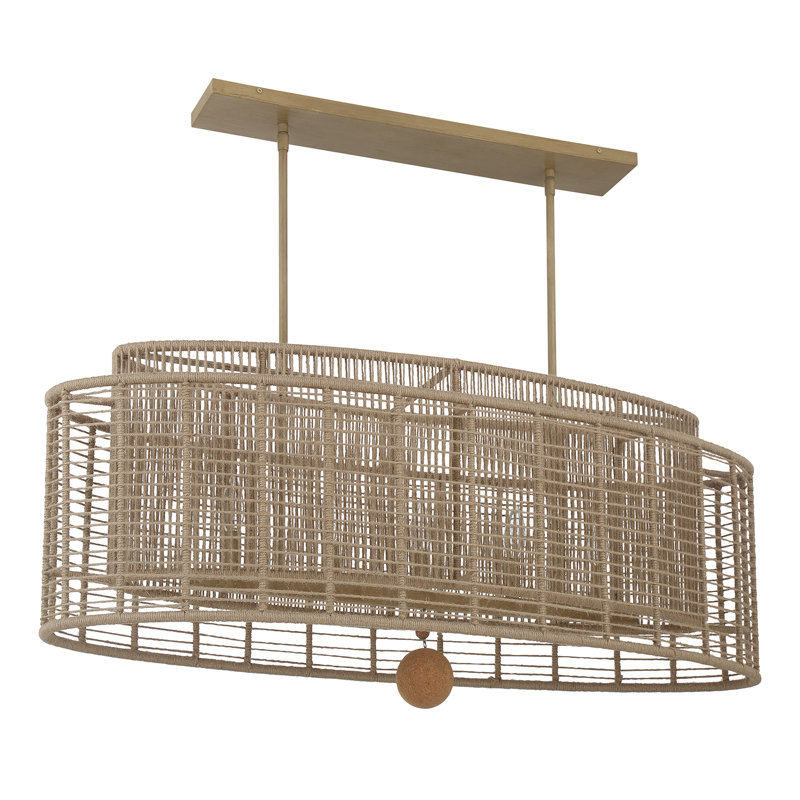 Dareck 5 Light Burnished Silver Linear Oval Chandelier