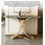 Console luxueuse luxueuse avec plateau en marbre et base en métal doré incurvé Glam-132919089