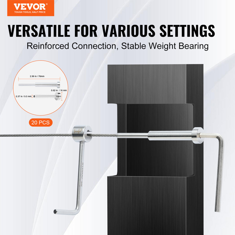 Invisible Cable Railing Kit Stainless Steel Stud End