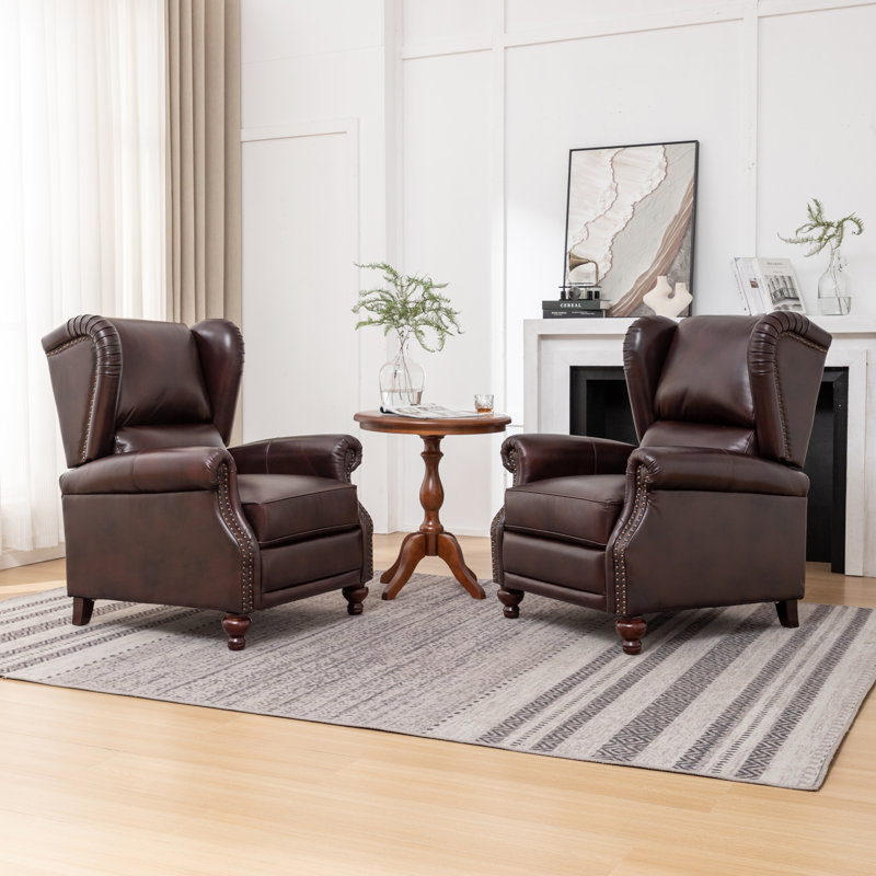 Genuine Leather Recliner, Espresso