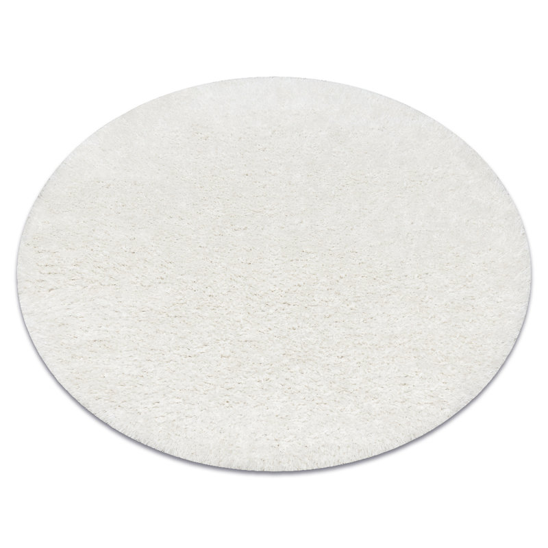 Taryn Solid Colour Area Rug, White, Round 120cm
