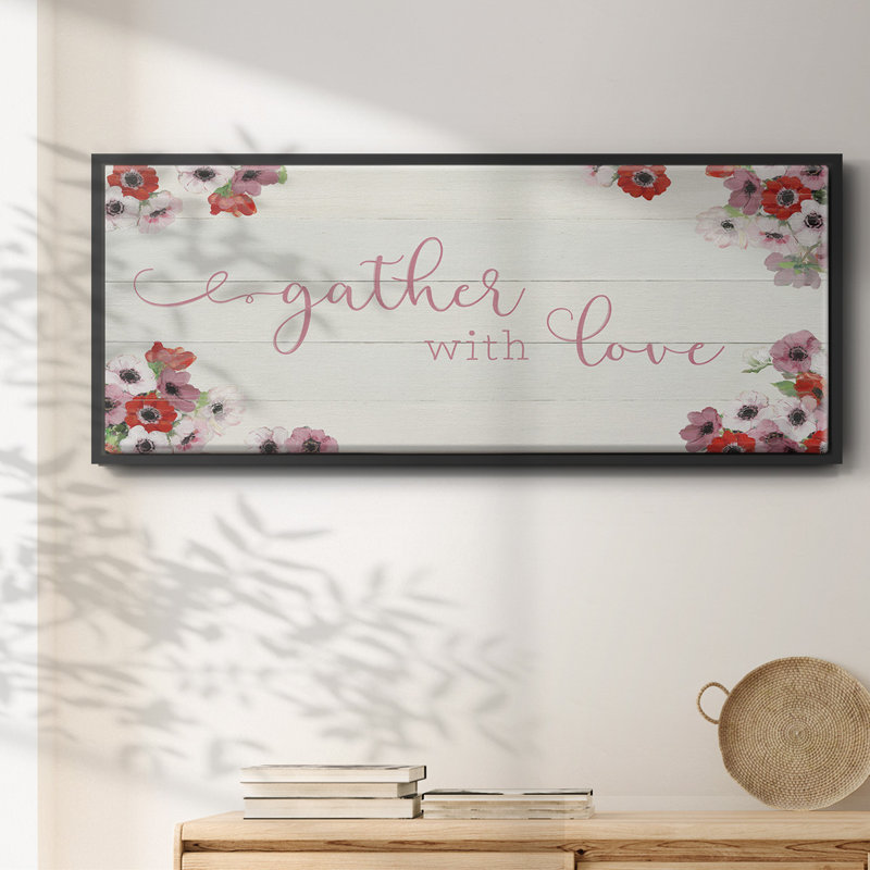 «Gather with Love», toile encadrée, H 8 po x l 20 po