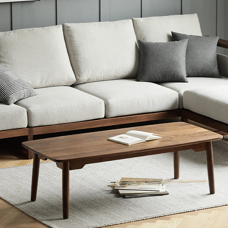 Table basse moderne simple en noyer noir, H 16,5 po x L 47,2 po x l 21,7 po