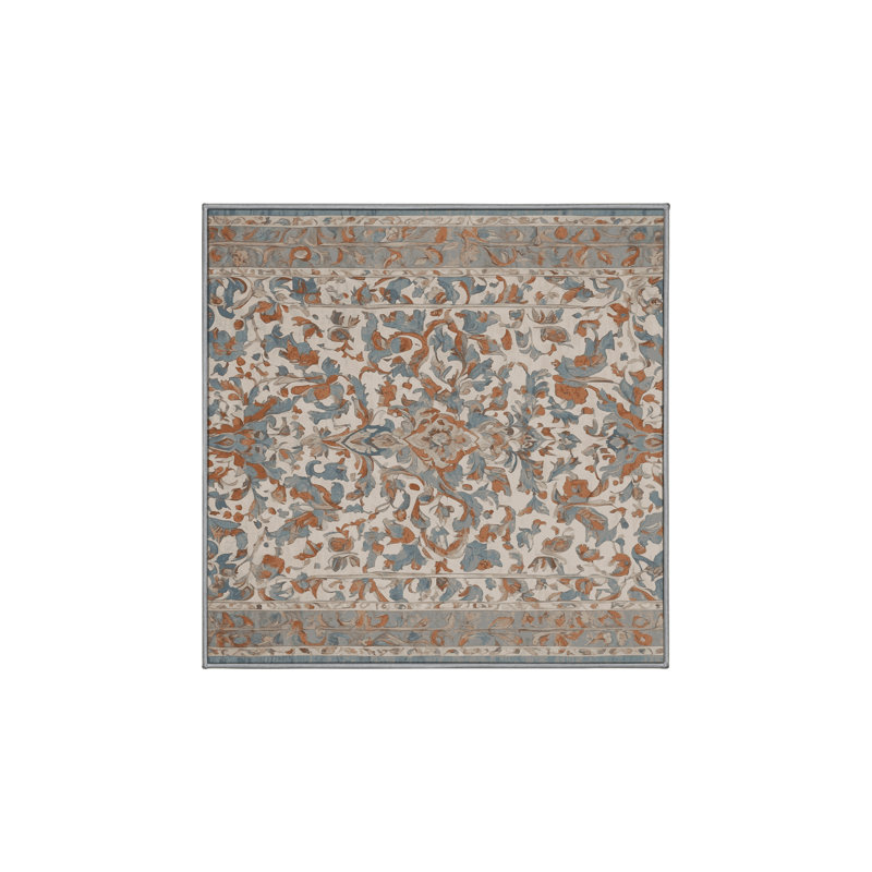 Machine Washable Gray Area Rug, Square 8'