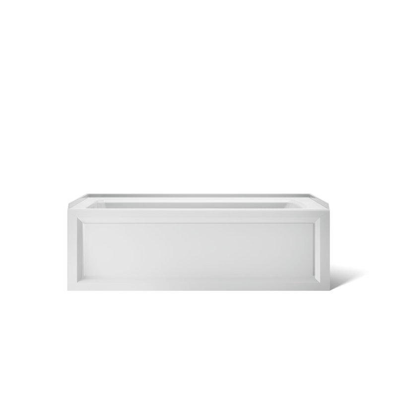 Archer Alcove Bath with Bask Heated Surface, Integral Apron, Tile Flange, Ice Grey, Left