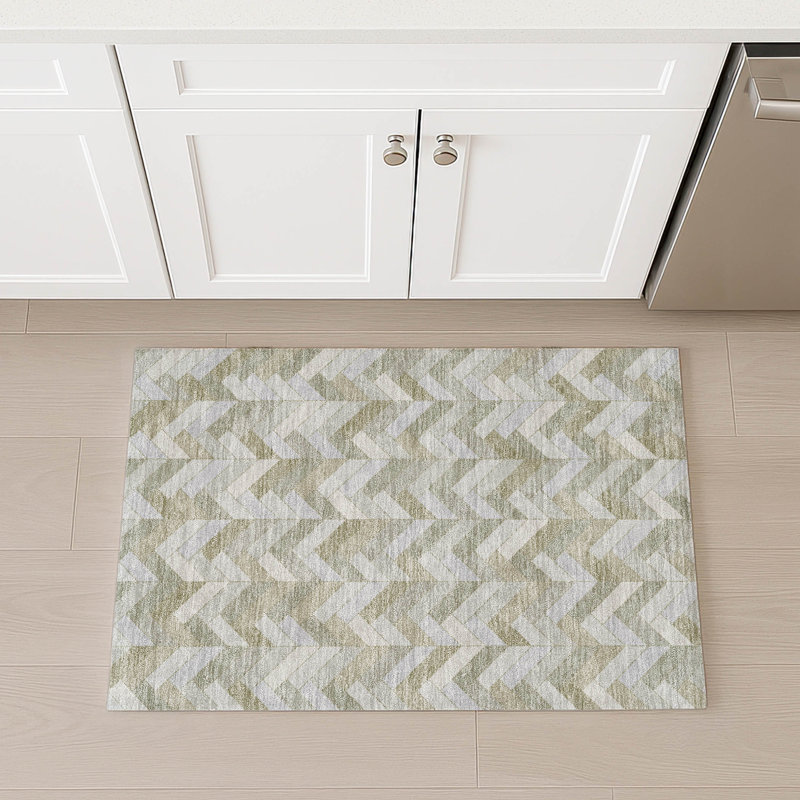 Machine Washable Indoor/Outdoor Matteson ACN2297 Geometric Rug, Rectangle 1'8" x 2'6"