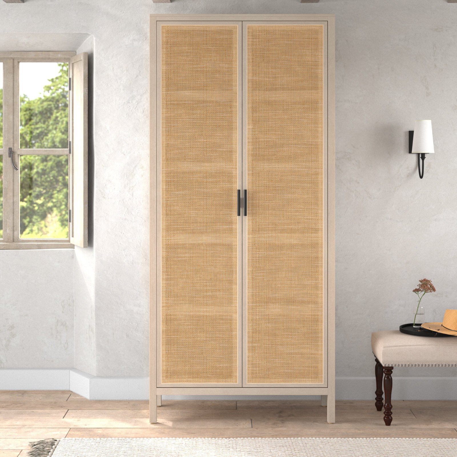 Boudreau Armoire, Natural Mango/Light Brown