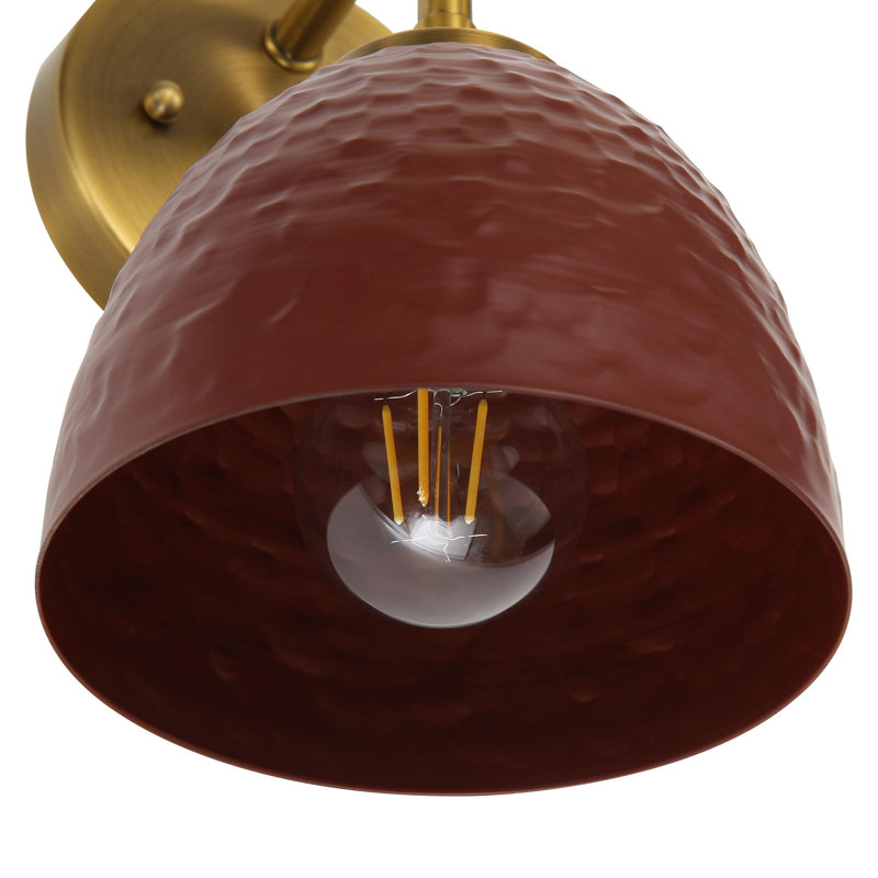 Lesniak 1-Light Wall Sconce in Modern Brass, Brown