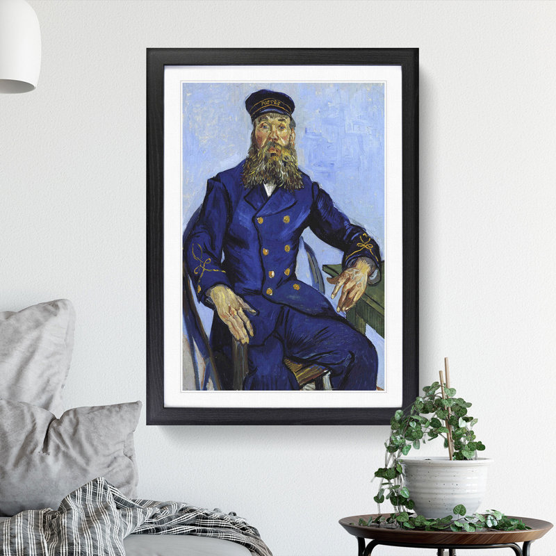 The Postman Joseph Roulin by Vincent Van Gogh - Picture Frame Painting, Black Framed, 65cm H x 48cm W x 2cm D