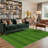 Avalon Modern Machine Washable Football Pitch / Sage Indoor Area Rug With Non-Slip Backing-128992126-128992121