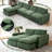 129.12" Chenille Upholstered Sofa-1996871662