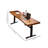 Rectangular solid wood height-adjustable desk-206561319