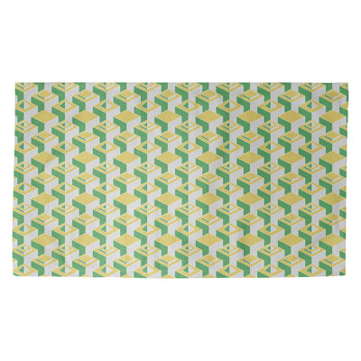 Gratte-ciels vert/jaune Tapis décoratif