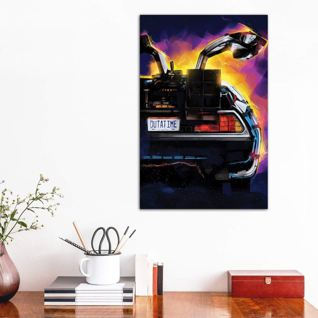 Leinwandbild - Grafikdruck „Delorean” von Nikita Abakumov