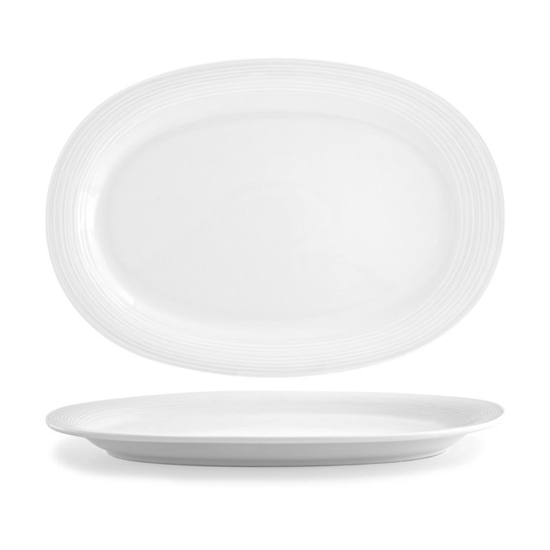 Assiette plate spirale ovale 14 po