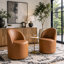 Petit fauteuil d'appoint roulant en similicuir avec roulettes-593175427