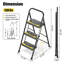 3 Step Ladder, Heavy-Duty 150KG Capacity