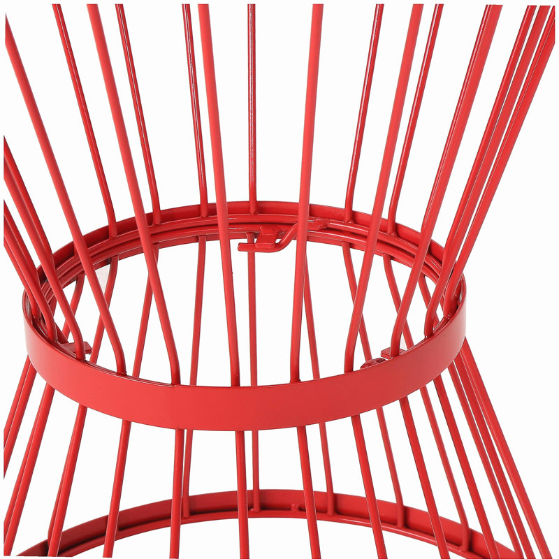 Table d'appoint en acier inoxydable 16 po, Rouge