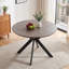 59 po Table de salle à manger en chêne extensible Mid-Century moderne pour 4-6 personnes avec pieds en acier au carbone -792833787