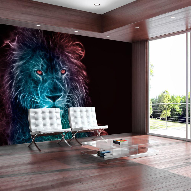 Murale lisse, Bleu / mauve / rouge, L 54,96 po x l 78 po, Traditional Unpasted