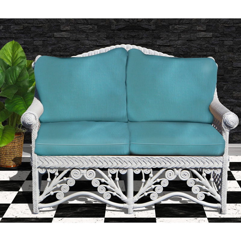 Causeuse à accoudoirs ronds 52 po Wyss, Turquoise