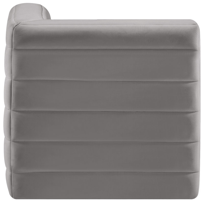 Fauteuil d'angle Enso, Velours gris