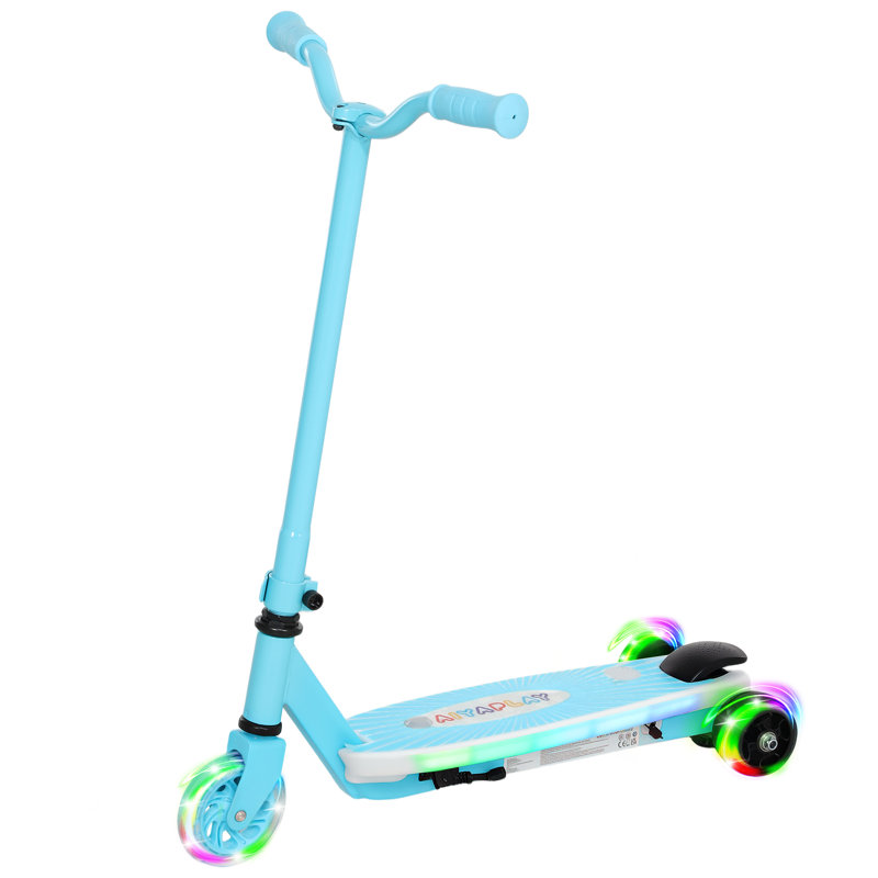 AIYAPLAY Electric Scooter with Colourful Light for Ages 6-14 Years, Sky Blue