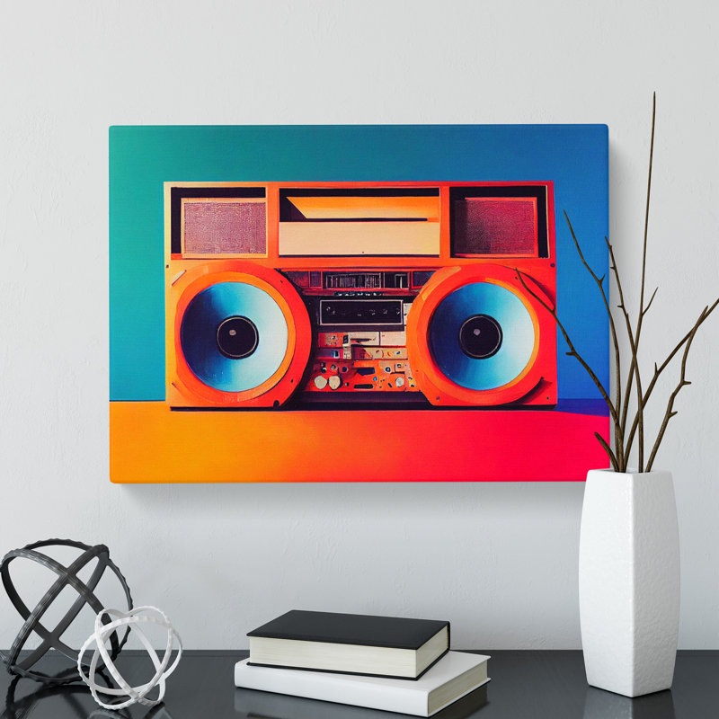 Retro Boombox Art Vol.3 - Wrapped Canvas, 50cm H x 76cm W x 3cm D