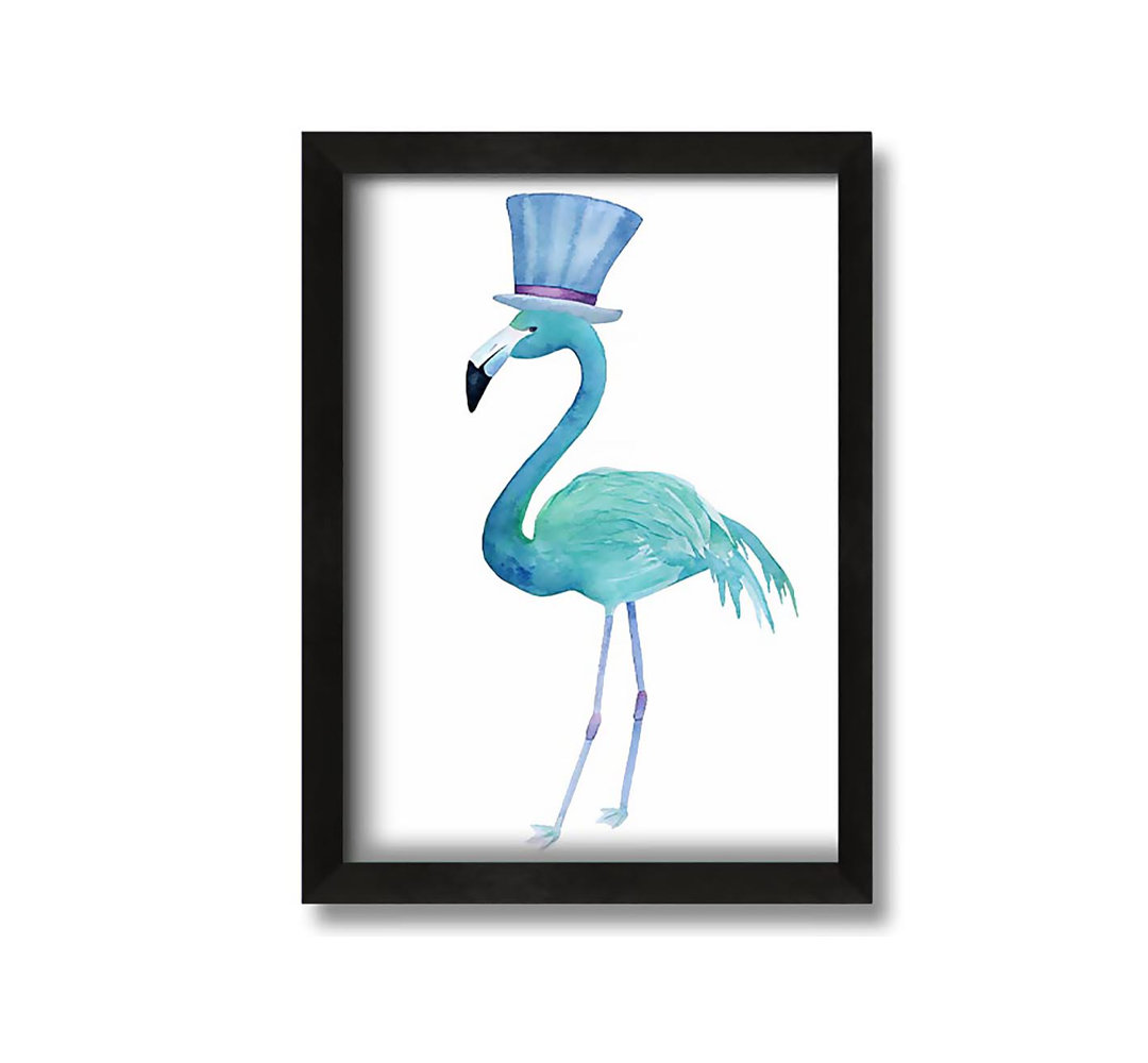 Gerahmtes Leinwandbild Flamingo Top Hat