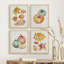 «Autumn Fall Thanksgiving Pumpkin Tree», reproduction de papier encadrée sur papier 4 pièces-97770537-97770536