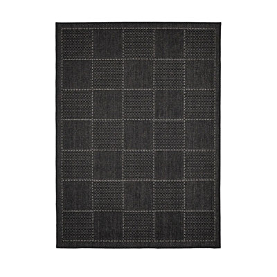 Check Gel Flatweave Black