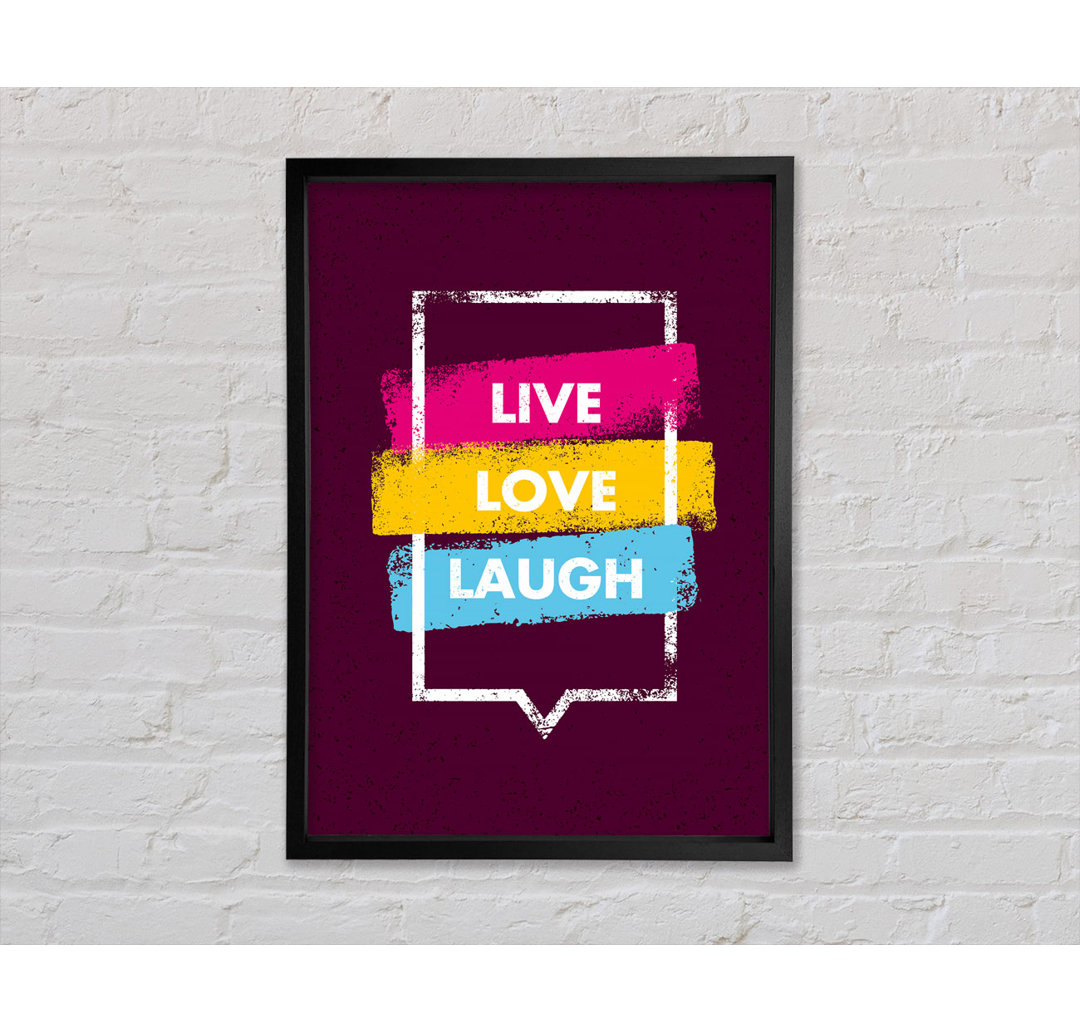 Live Love Laugh 2 - Einzelner Bilderrahmen Typografie auf Leinwand