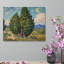 Cyprès tourbillonnant, style Van Gogh, cadre en bois encastré, art mural, l 20 x l 16