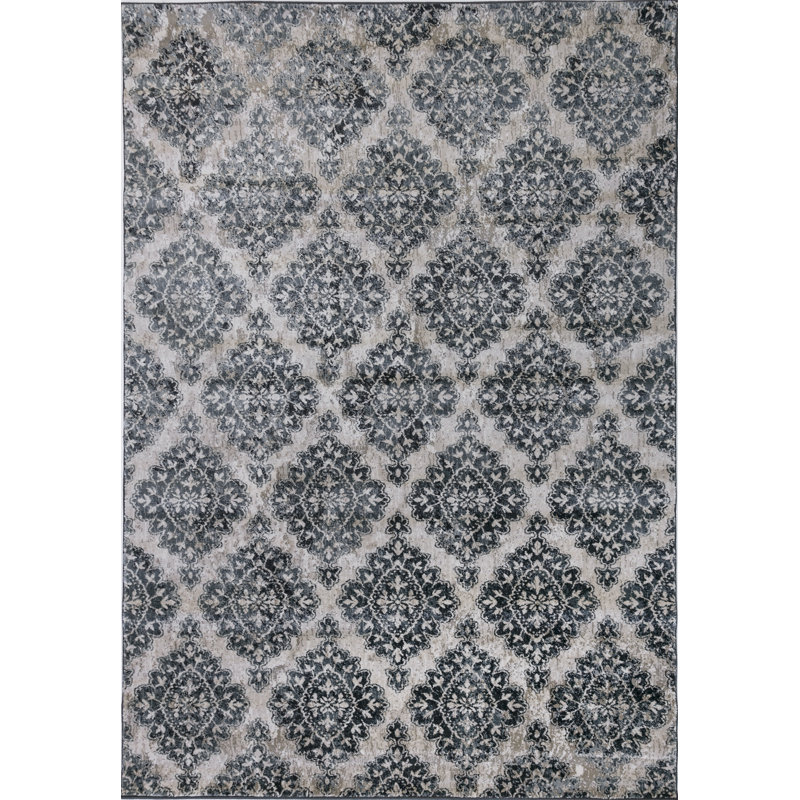 Tapis ivoire/bleu Morocco, Rectangle 9 pi 2 po x 12 pi 10 po