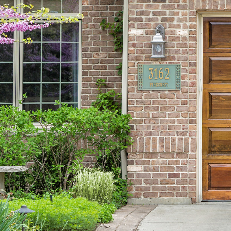 Boston Personalized Standard 2-Line Wall Address Plaque, Bronze/Verdigris, Yes