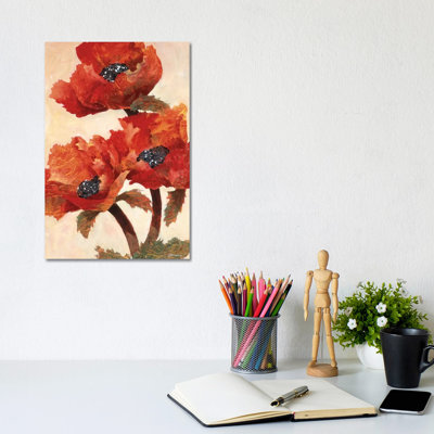 Poppies I by Joyce Kamikura - Wrapped Canvas Painting