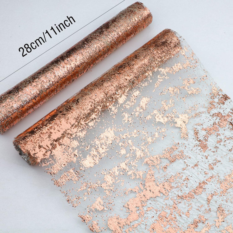 Chemin de table 2 pièces en or rose 11 po x 108 po à paillettes et à paillettes rose métallique