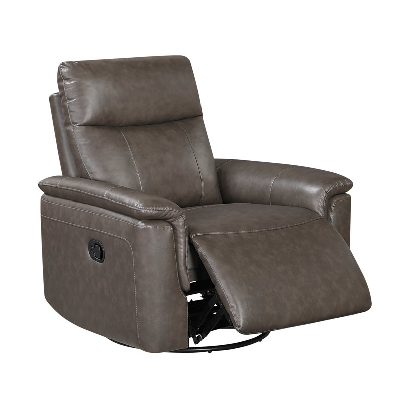 Fauteuil inclinable en cuir Luxury, Marron foncé