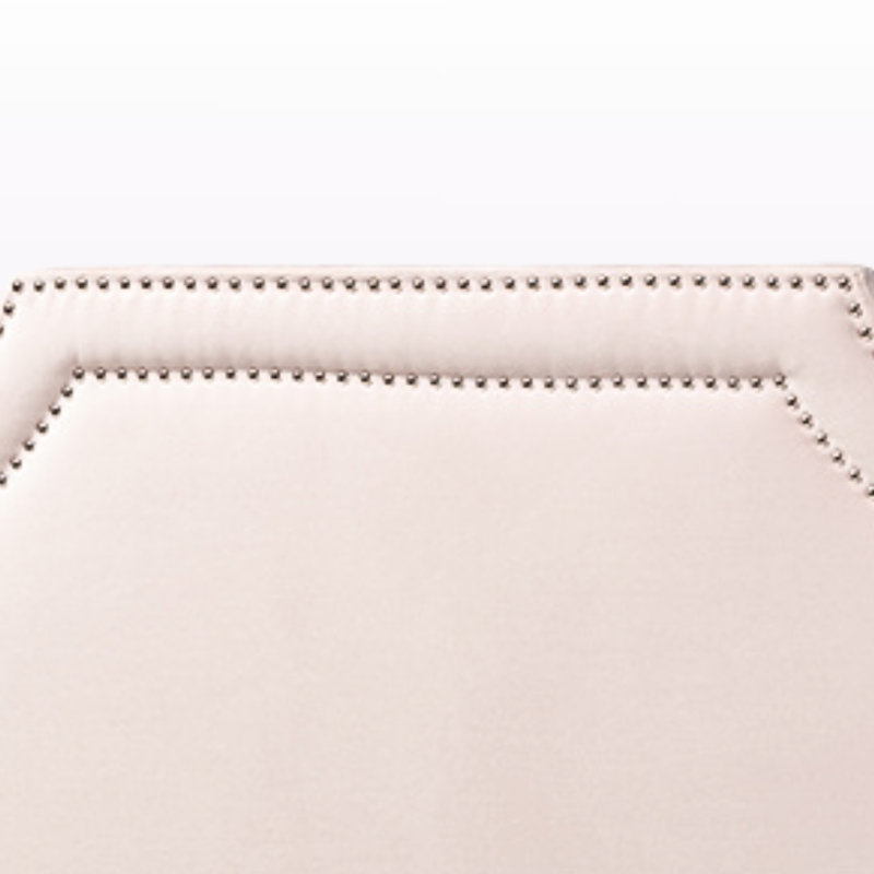Danann Upholstered Headboard is modern and contemporary, 56.22'' H X 61.32'' W X 2.32'' D, Queen, Light Pink
