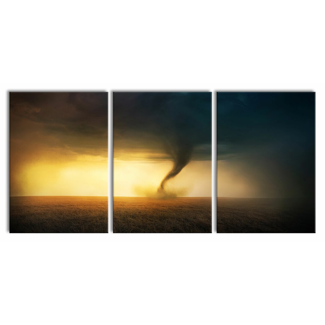 3-tlg. Leinwandbilder-Set Kraft der Natur Tornado