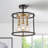 3-Light Industrial Cage Dimmable Semi Flush Mount Ceiling Light