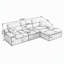 Canapé-lit de coin en similicuir avec méridienne à compression, canapé modulaire en forme de L avec éponge haute densité, canapé convertible sans assemblage requis pour le salon, appartement, chambre d'amis-134376268